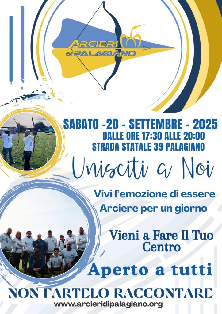 CSEN Eventi Fitarco News  🎯 Open Day di Tiro con l’Arco a Palagiano