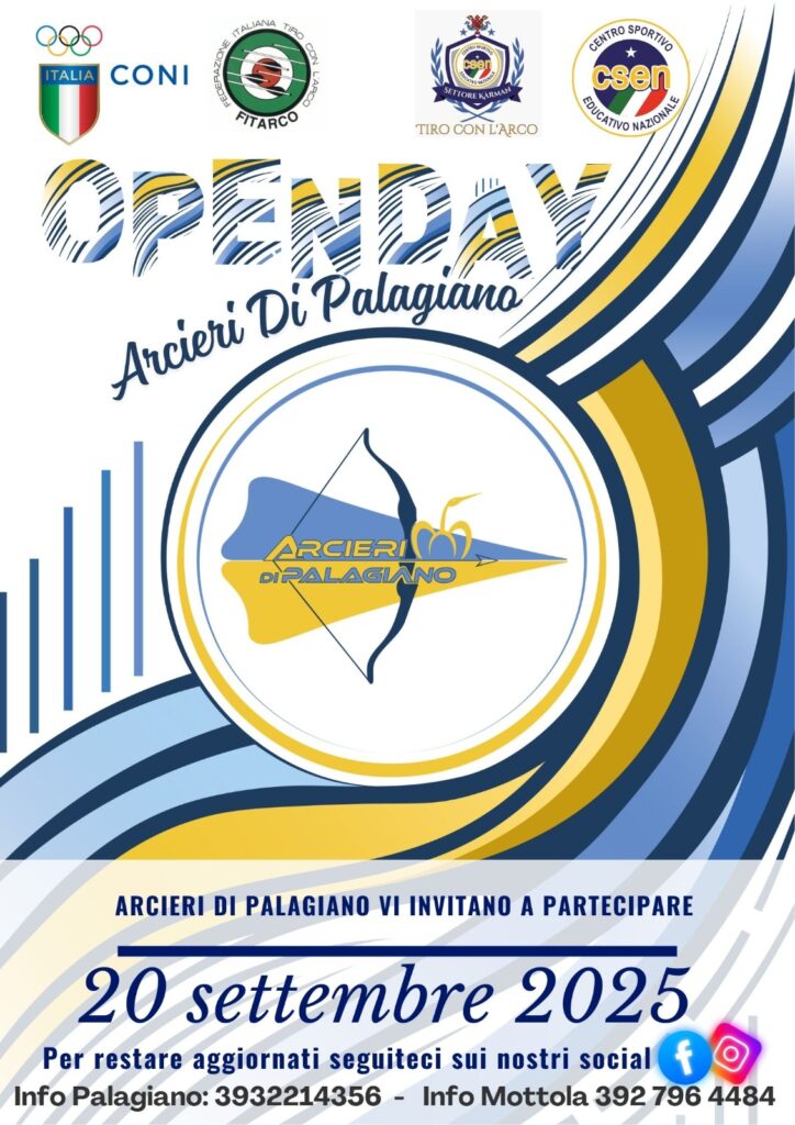CSEN Eventi Fitarco News  🎯 Open Day di Tiro con l’Arco a Palagiano