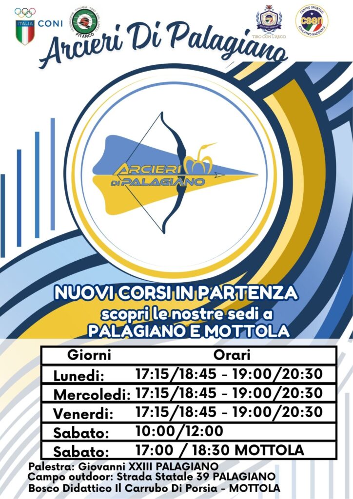 CSEN Eventi Fitarco News  🎯 Open Day di Tiro con l’Arco a Palagiano